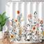LIVILAN Duschvorhänge mit Blumenmuster für Badezimmer, Blumen, Duschvorhang, hübscher Duschvorhang, Stoff, bunt, Wildblumen, geblümt, maschinenwaschbar, 152.4 cm Bx182.9 cm H