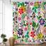 LIVILAN Duschvorhang mit Blumenmuster, bunt, Blume, Boho, hell, einzigartiger Stoff, Bohemian-Duschvorhang für Badezimmer, mit 12 Haken, 183 x 183 cm