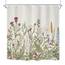 Riyidecor Duschvorhang aus Stoff mit Wildblume, botanischer Duschvorhang für Badezimmer, Dekoration, 183x188 cm, florale Blume, Pflanzen, Kräuter, grüne Blätter, wasserdicht, 12 Stück Haken