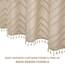 Siiluminisoy Boho Farmhouse Duschvorhang, gewebter Stoff, niedliches Beige, 60 x 72 Zoll (152 x 183 cm), getuftet, Chevron-strukturiert, gestreift, moderner Farmhouse-Minimalismus