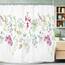 Riyidecor Extra breiter Duschvorhang mit Kräutern, Blumenmotiv, 274 x 182 cm (B x H), 18 Stück, Metallhaken, Wildblumen, Pflanzen, Blumendekor, Stoff, Badezimmer, Polyester, wasserdicht