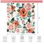 Riyidecor Duschvorhang-Set, extra lang, Blumenmuster, 183 x 200 cm, Blume, Frühlingssaison, grüne Blätter, Orange, Frauen, Badezimmer-Dekor, Stoff, Polyester, wasserdicht, mit 12 Stück