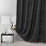 Siiluminisoy Extra langer schwarzer Boho-Duschvorhang mit Quaste, gewebter Stoff, 203,2 cm, getufteter Chevron-gestreift, 183 x 203,2 cm, modern, schick, strukturiert, minimalistisch,