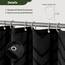 Siiluminisoy Extra langer schwarzer Boho-Zickzack-Duschvorhang mit Quaste, gewebter Stoff-Duschvorhang, 183 x 244 cm, getuftet, gestreift, modern, schick, strukturiert, Duschvorhang-Set
