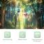 Riyidecor Fantasy-Duschvorhang, 183 x 183 cm (B x H), Fee, schönes Wunderland, Waldbaum, Wildblume, Garten, Schmetterling, Pflanze, Natur, Badezimmer, Dekor, Stoff, Polyester, wasserdicht, 12 Haken