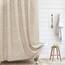Siiluminisoy Extra Lange Bauernhaus Boho Chevron Duschvorhang, Gewebter Stoff 243,9 cm Beige Duschvorhang, 182,9 x 243,9, Gefranster Gestreifter, Moderner Schicker Strukturierter Duschvorhang-Set