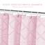 Siiluminisoy Boho Duschvorhang Rosa Gewebter Stoff Süßer Duschvorhang, 183 x 183 cm (72 x 72 Zoll) Gesteppter Chevron Texturierter Gestreifter Moderner Bauernhaus Minimalistischer Stoff Duschvorhang