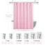 Siiluminisoy Extra langer Boho-Duschvorhang aus gewebtem Stoff, Rosa, 72 x 84 Zoll (183 x 213 cm), getuftet, Chevron-gestreift, modern, schick, strukturiert, minimalistisch