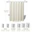 Siiluminisoy Extra Langer Boho-Duschvorhang, gewebter Stoff, 183 x 213 cm, getuftete Blätter, strukturiert, gestreift, modern, Bauernhaus, minimalistisches Tuch für Badezimmer