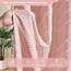 Extra langer rosa Boho-Duschvorhang mit weißer Quaste, gewebter Stoff, 213,4 cm, getufteter Chevron-Streifen, 72 x 84, modern, schick, strukturiert, minimalistisch, niedlicher Duschvorhang für