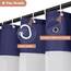 UFRIDAY Hellblauer Stall-Duschvorhang, 91,4 x 183,9 cm, Stoff-Duschvorhang mit Fenstereinlage, maschinenwaschbar, wasserabweisend