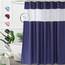 UFRIDAY Hellblauer Stall-Duschvorhang, 91,4 x 183,9 cm, Stoff-Duschvorhang mit Fenstereinlage, maschinenwaschbar, wasserabweisend