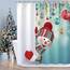 Stacy Fay Duschvorhang Happy Snowman Peekaboo and Balls Winter Holiday Merry Christmas Wasserdicht Polyester Stoff Badvorhang 177 cm mit Haken