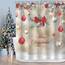 RosieLily Weihnachts-Duschvorhänge für Badezimmer, Weihnachten, Duschvorhänge, roter Weihnachtsstoff, Badezimmer-Set mit Haken, rote silberne Kugeln, Frohe Weihnachten, Urlaub, 182.9 cm Bx182.9 cm H