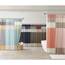 Madison Park Amherst Badezimmer-Duschvorhang, Kunstseide, gestreift, modern, Mikrofaser, 183 x 183 cm, Koralle
