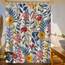 RosieLily Duschvorhang-Set mit 12 Haken, bunte Blumen und Blätter, Duschvorhang, Baddekoration, wasserdichter Stoff, Badezimmer-Vorhang, 183 cm B x 183 cm H