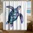 Final Friday Lustige Meeresschildkröte Duschvorhänge Ozean Tier Cartoon Kinder Thema Stoff Badezimmer Dekor Sets mit Haken Wasserdicht Waschbar 183 x 203 cm (B x H Zoll) Blaugrün Lila