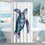 Final Friday Lustige Meeresschildkröte Duschvorhänge Ozean Tier Cartoon Kinder Thema Stoff Badezimmer Dekor Sets mit Haken Wasserdicht Waschbar 91,4 cm B x 183 cm H Blaugrün Lila