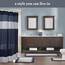 Madison Park Amherst Badezimmer-Duschvorhang, Kunstseide, gestreift, modern, Mikrofaser, 183 x 183 cm, Marineblau