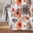 Lush Decor Leah Duschvorhang mit Blumenmuster, 183 x 183 cm (B x L), Korallenrot und Grau, Stoff-Duschvorhänge, Aquarell, botanischer Badezimmervorhang, Bauernhaus und französisches Landdekor