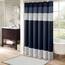 Madison Park Amherst Badezimmer-Duschvorhang, Kunstseide, gestreift, modern, Mikrofaser, 183 x 183 cm, Marineblau