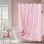 AooHome Extra langer Duschvorhang, Stoff, einfarbig, mit Haken, beschwerter Saum, wasserabweisend, 183 x 198 cm, Rosa