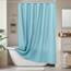 Aoohome Extra Lang Duscheinlage Stoff Badezimmer Vorhang mit Haken für Hotel, gewichteter Saum, wasserdicht, 183 x 213 cm, Blau