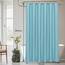 Aoohome Extra Lang Duscheinlage Stoff Badezimmer Vorhang mit Haken für Hotel, gewichteter Saum, wasserdicht, 183 x 213 cm, Blau