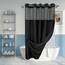 River Dream Duschvorhang ohne Haken, strukturiert, mit PEVA-Innenfutter, 180,3 x 188 cm, Hotel-Stil mit durchsichtigem Fenster, maschinenwaschbar und wasserabweisender Stoff, schwarz, 71 x 78 cm 4
