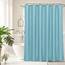 Aoohome Extra Lang Duscheinlage Stoff Badezimmer Vorhang mit Haken für Hotel, gewichteter Saum, wasserdicht, 183 x 213 cm, Blau