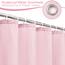 AooHome Extra langer Duschvorhang, Stoff, einfarbig, mit Haken, beschwerter Saum, wasserabweisend, 183 x 198 cm, Rosa