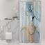 Gibelle Kleiner Stall Duschvorhang 36 x 72, schmal, halb abstrakt, grau-blauer Marmor Duschvorhang, moderne Tinte Kunst wasserdichter Stoff Duschvorhang Set mit Haken