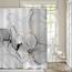Gibelle Langer Stoff Badevorhang Duschgardine 72 x 78, hoher abstrakter grauer Marmor Duschvorhang, moderne Tinte Kunst wasserdichter Stoff Duschvorhang Set mit Haken