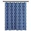Biscaynebay Extra lange strukturierte Stoff-Duschvorhänge, 182,9 x 213,4 cm (B x L), Indigo-Marokko-Perlendruck, Hotel, Spa, luxuriös, dekorativer Badezimmer-Vorhang, maschinenwaschbar
