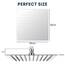 Regendusche Square 12 Zoll, 304 Edelstahl Duschkopf Regendusche, Wassersparend Regenduschkopf mit 90 Anti Kalk Düsen, 360° Verstellbarer Regendusche Duschkopf