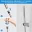 ACEFY Duschkopf wassersparend 1 Strahlart Handbrause/Stabhandbrause mit 48 Anti-kalk Dusen Duschbrause massiv Messing Verchromt