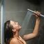 ACEFY Duschkopf wassersparend 1 Strahlart Handbrause/Stabhandbrause mit 48 Anti-kalk Dusen Duschbrause massiv Messing Verchromt