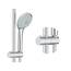 GROHE Vitalio Joy 260, Duschset ohne Armatur, wassersparend, 8l pro Min (Regendusche für vorhandene Armaturen, Kopfbrause mit 3 Strahlarten, Duschstange 74cm, Duschsystem), chrom, 27421002