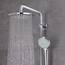 GROHE Euphoria 210, Duschsystem (Regendusche mit Thermostat und schwenkbarem Kopfbrausearm, Sicherheitssperre bei 38C, Duscharmatur mit Ablage und Antikalk-System), chrom, 27964000
