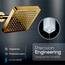 SparkPod Fixed Shower Head - High Pressure Rain - Luxury Modern Look - Easy Tool Free Installation - The Perfect Adjustable Replacement (Gold, 15cm Square)