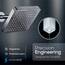 SparkPod Fixed Shower Head - High Pressure Rain - Luxury Modern Look - Easy Tool Free Installation - The Perfect Adjustable Replacement (Charcoal Grey, 15cm Square)