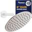Alle Metall rund Regen Dusche Kopf mit 2,5 GPM Hohe Durchflussmenge Drenching Rainfall Spray und Messing Swivel-Ball, metall, gebürsteter nickel, 8 inch