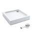AQUABAD Duschwanne/Duschtasse | Komplettset Forta Plus mit LeakProtect Technologie Smooth White 70x70cm Quadrat | inkl. Ablaufgarnitur/Siphon Alcadran A49CR
