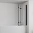 IMPTS Duschwand für Badewanne 130x140cm Schwarz, Faltwand Duschfaltwand 3 teilig Faltbar Badewannenaufsatz Duschtrennwand Badewannenwand Glas mit 6mm Nano Sicherheitsglas