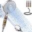 SR SUN RISE Duschkopf mit Filter, Duschkopf mit Schlauch und Filterpatronen, 9-Funktionen-Handbrause mit 4 Duschfilter, Hochdruck Handbrause für Hartes Wasser, Rest-Chlor, Schwermetall, Bakterien