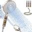 SR SUN RISE Duschkopf mit Filter, Drahtziehen Duschkopf mit Schlauch und Filterpatronen, 9-Funktions-Handbrause mit 4 Duschfilter, Duschbrause für Hartes Wasser, Rest-Chlor, Schwermetall, Bakterien