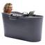 HelloBath® Mobile Badewanne XL 122x56x64 cm für Erwachsene | Tragbare Sitzbadewanne mit Abdeckhaube, Ablage, Seifenkorb & Ablaufschlauch | Badewanne für Dusche & Outdoor | Dunkelgrau