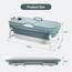 Warmiehomy Tragbare Faltbare Badewanne Erwachsene, 138x62x52cm GroßE Klappbare Badewanne, Dicke Freistehende Badewannen, Massage-Schweiß-Dampfbadewanne mit Deckel, Blau