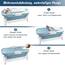 YRHome Faltbare Badewanne Wanne Erwachsene XXL, 148 x 60 x 53 cm Tragbare Klappbadewanne Foldable Bathtub Klappbare mobile Badewanne mit Abdeckung, Kissen, Massagerollen für kleine Badezimmer, Dusche