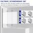 IMPTS 120x140cm Duschwand für Badewanne 3 teilig, Badewanne Glaswand Faltwand mit Streifen Milchglas, Duschtrennwand Faltbar Badewannenaufsatz Duschglaswand mit 6mm Nano Sicherheitsglas
